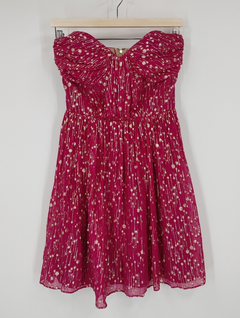 Erin Fetherston Silk Metallic Mini Dress